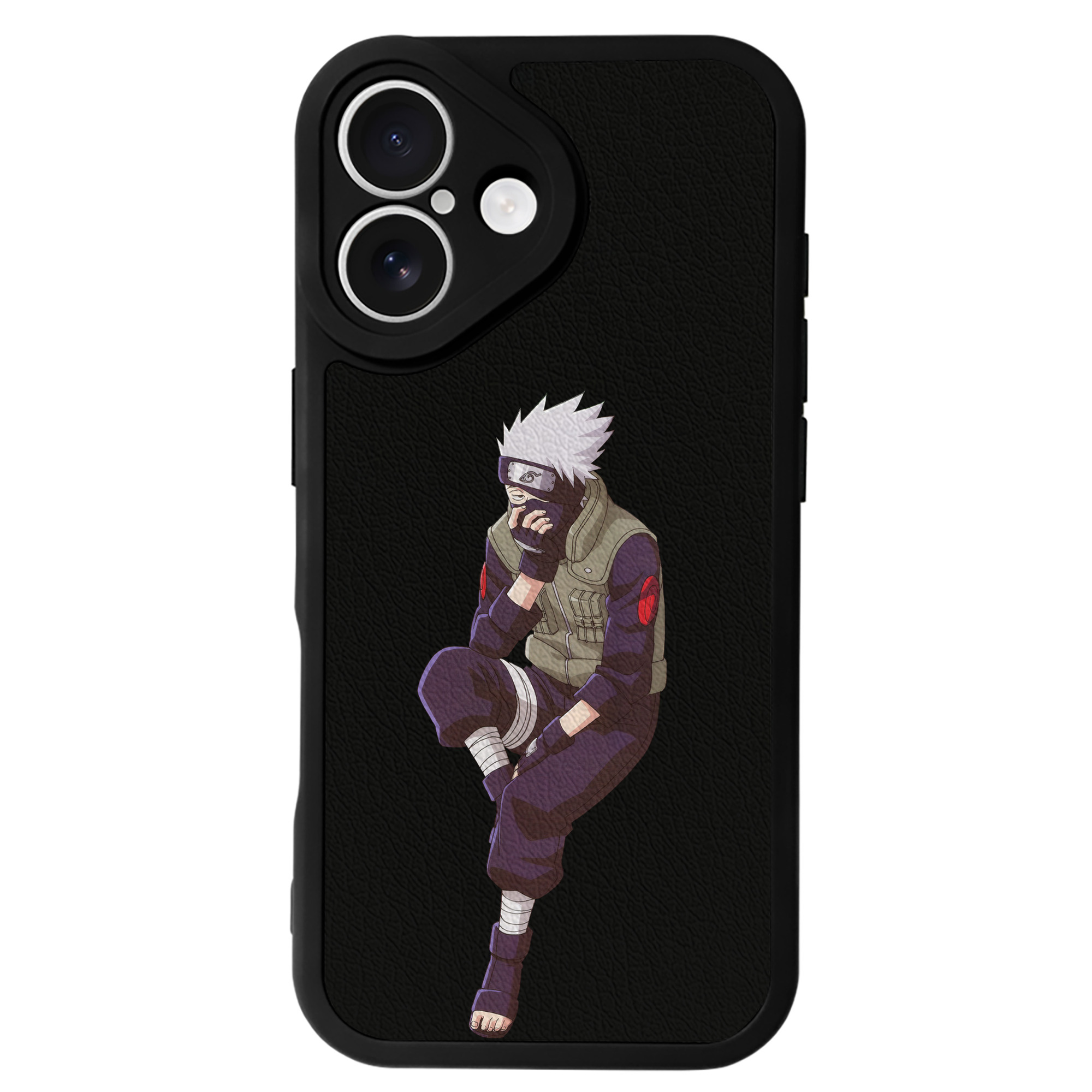 （画像用） NARUTO -ナルト- はたけ カカシ Hatake Kakashi 【iPhone 16シリーズ対応】シリコンスマホケース（レザー調） 材質：シリコン